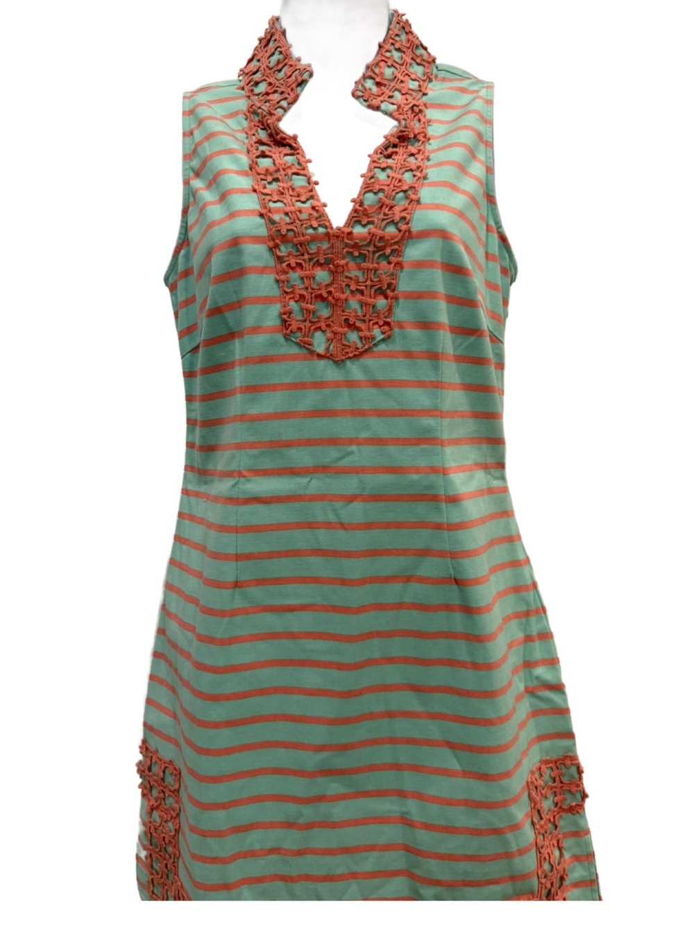 Sail to Sable Mint and Coral Lace Tunic Dress. Small